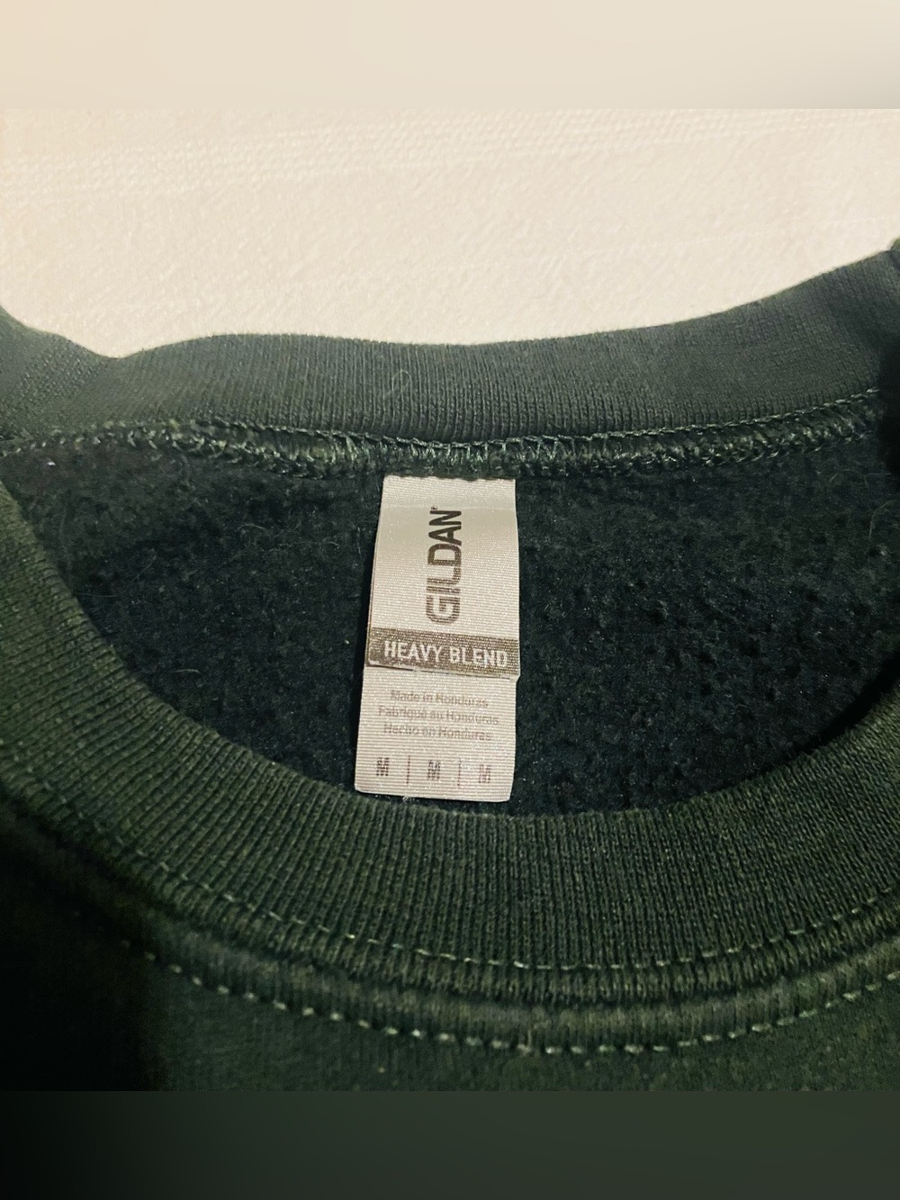 Gildan Dark Green Halloween Cow Ghost Crewneck Sweatshirt - Size Medium - Picture 5 of 6